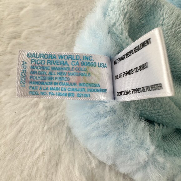 ebba aurora world baby blue bear Security Blanket Lovey plush fluffy fleece - Picture 5 of 6